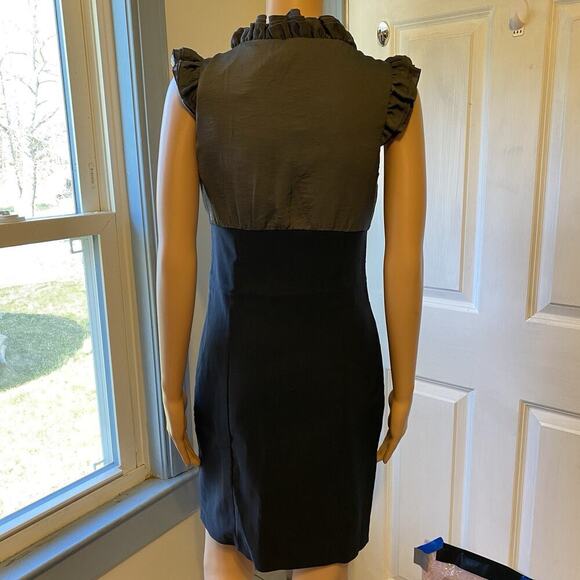 Y2K Grass Collection Milkmaid Dress SzS/5 Bodycon Ruffle Lace Black Zip Side New - Picture 9 of 9